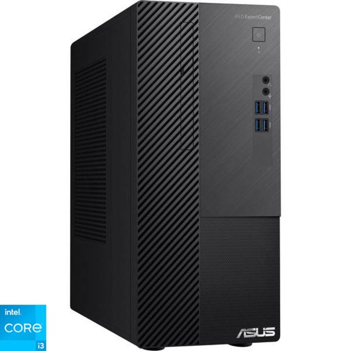 Sistem Desktop PC ASUS D500MD-CZ-3121000080 cu procesor Intel® Core™ i3-12100 pana la 4.30GHz, 8GB DDR4, 512GB SSD, Intel® UHD Graphics 730, No OS, Black