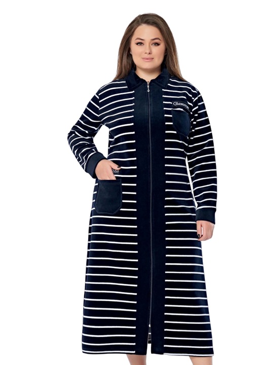 Halat Dama, Luminita, bumbac, albastru, 3XL INTL