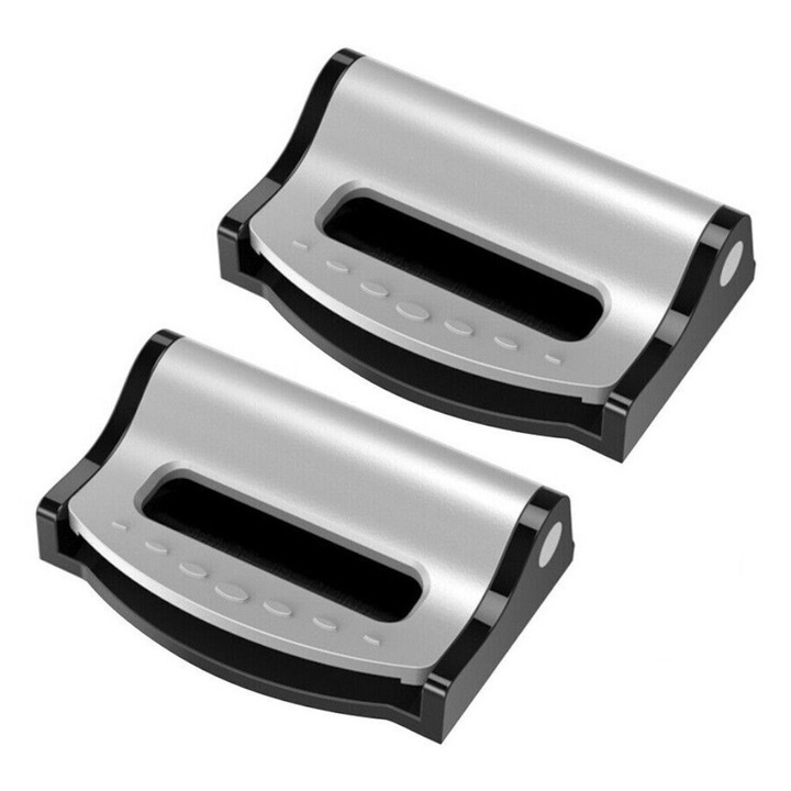 Set cleme pentru centura siguranta, Argintiu, 2 buc