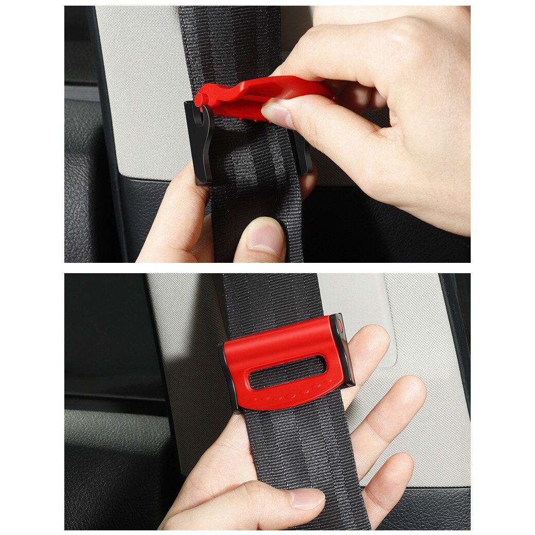 Set 2 x Cleme pentru Fixare Centura de Siguranta, Rosu - eMAG.ro