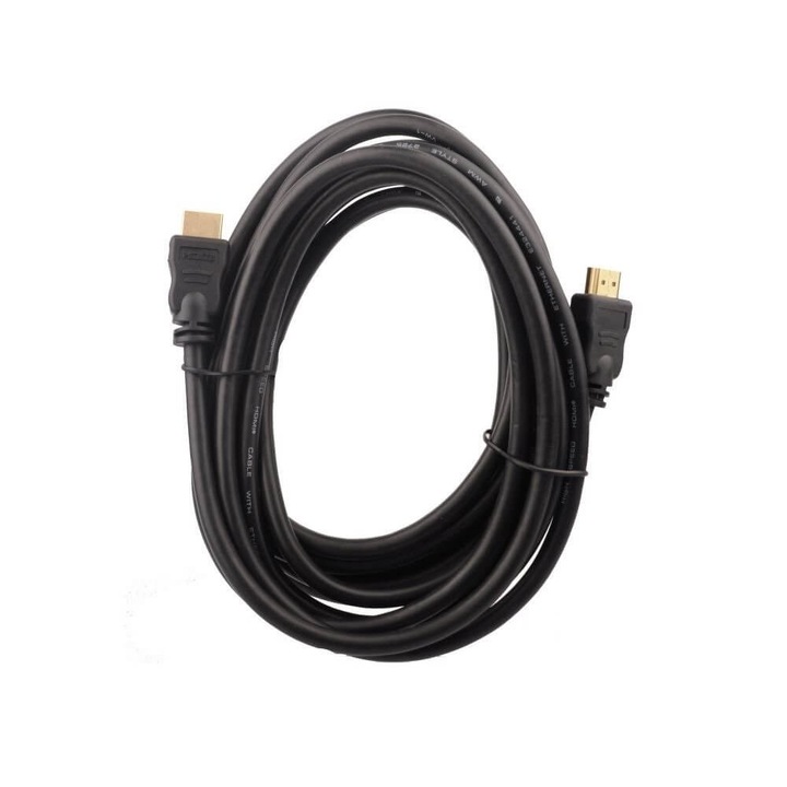 Cablu HDMI - HDMI, 5m, Nemo, placat cu Aur, Negru