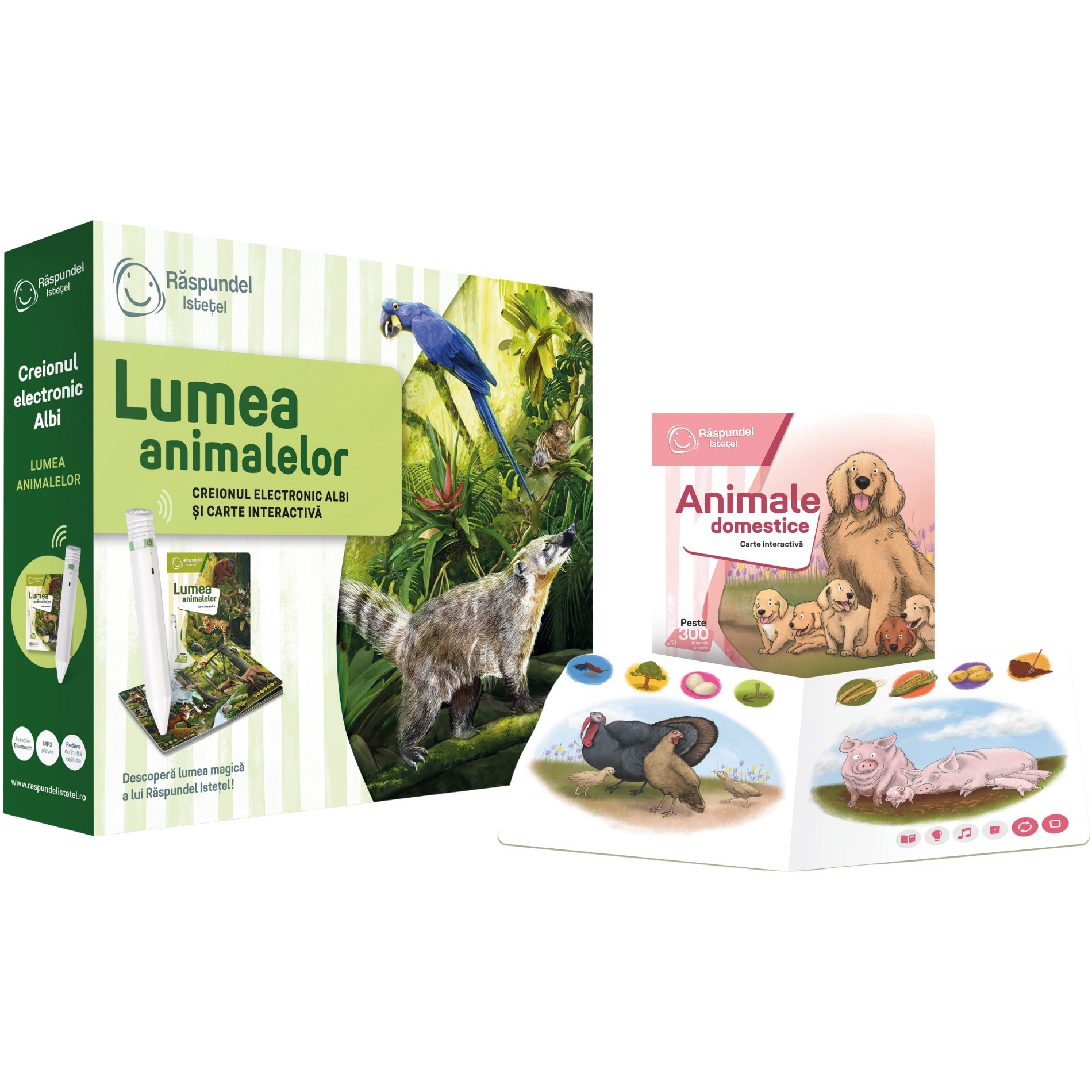 Pachet Raspundel Istetel - Set carte si creion Lumea animalelor si carte Animale domestice