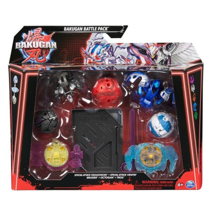 Фигурки Bakugan Battle League Battle Set - Dragonoid, Ventri, Bruiser, Octogan и Trox, 8 см