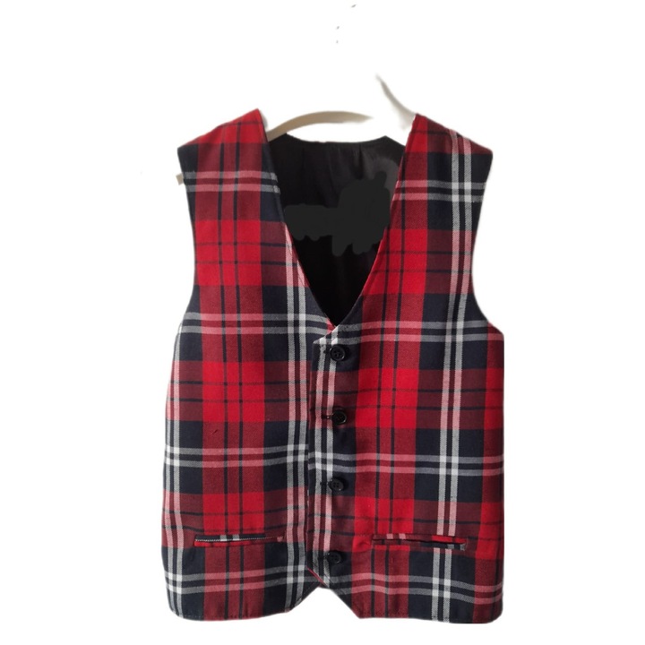 Vesta scolara, carouri, si bleumarin - 99750, Rosu/Bleumarin