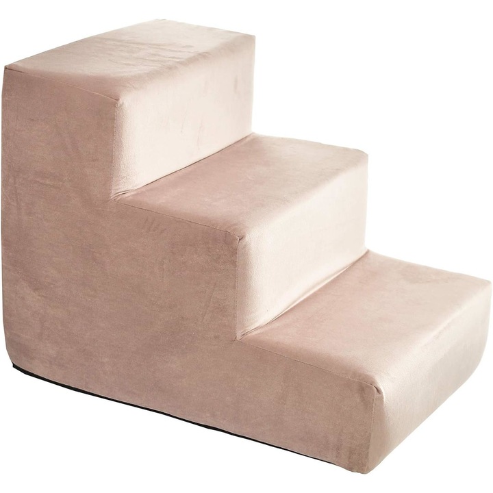 BoutiqueZOO, Scari pentru caini, S 48 x 30 x 30 cm, roz, imitatie de piele de caprioara