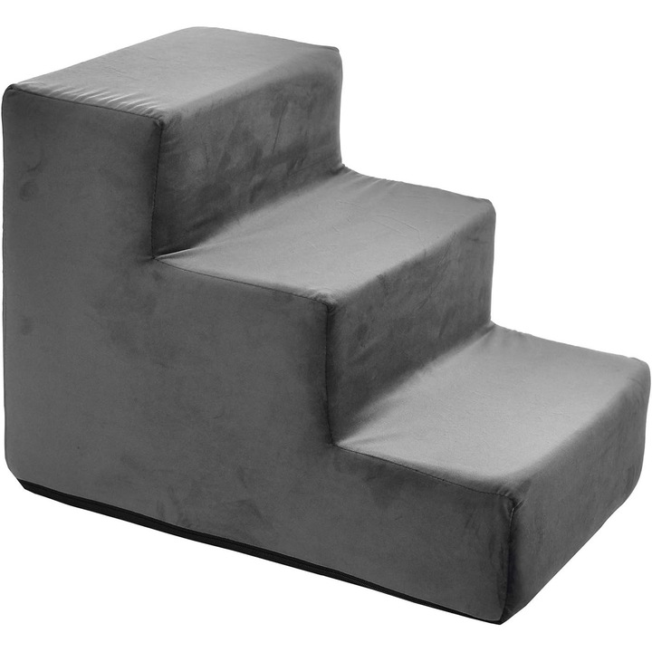 BoutiqueZOO, Scari pentru caini, S 48 x 30 x 30 cm, gri, imitatie de piele de caprioara
