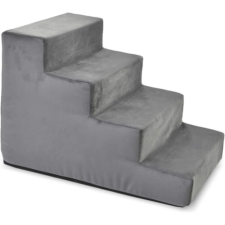 BoutiqueZOO, Scari pentru caini, M 56 x 40 x 40 cm, gri, imitatie de piele de caprioara