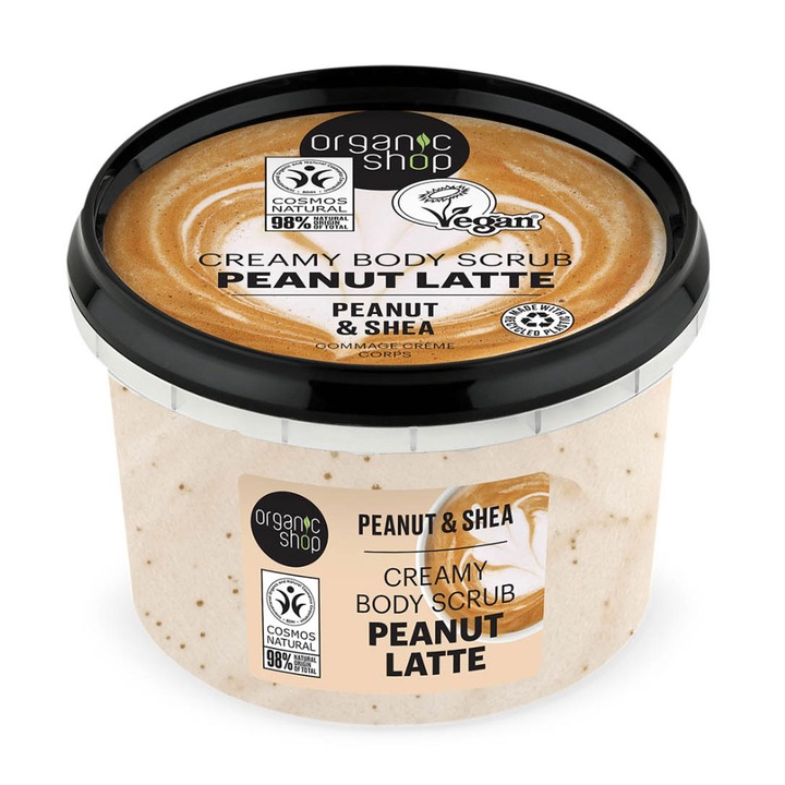 Scrub de corp cremos Organic Shop Peanut Latte & Shea, 250 ml