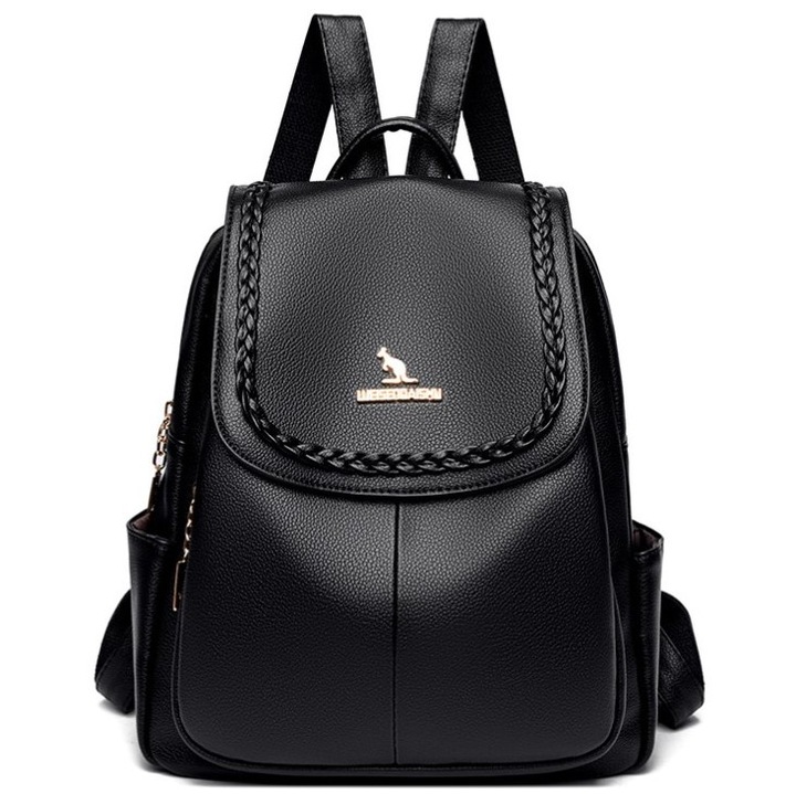 Rucsac dama, Freeland B1089, Piele ecologica, Negru