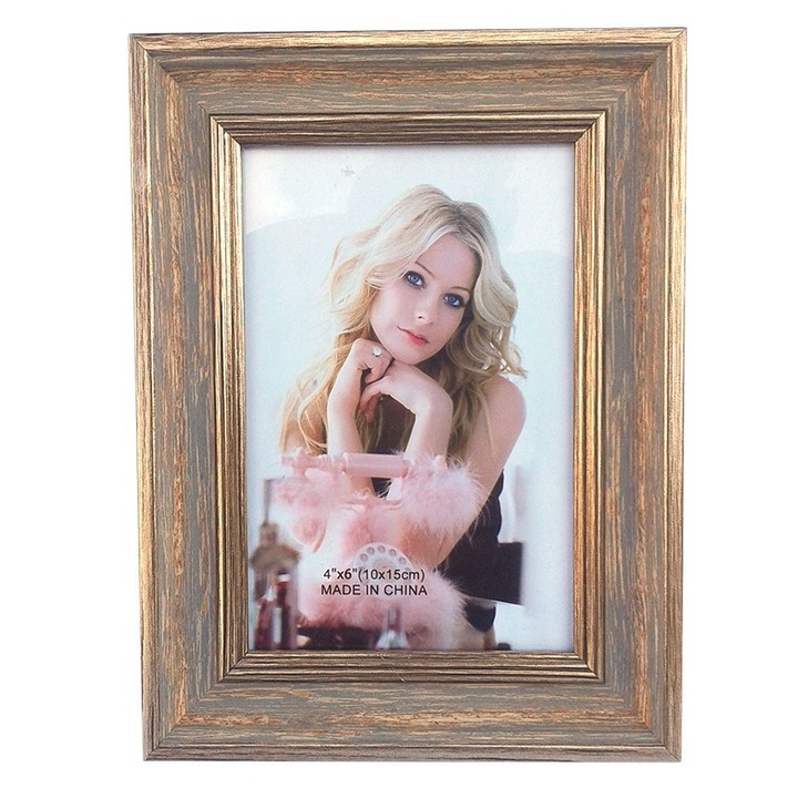 Rama Foto, Imitatie Lemn, 15X20cm, Maro-Auriu