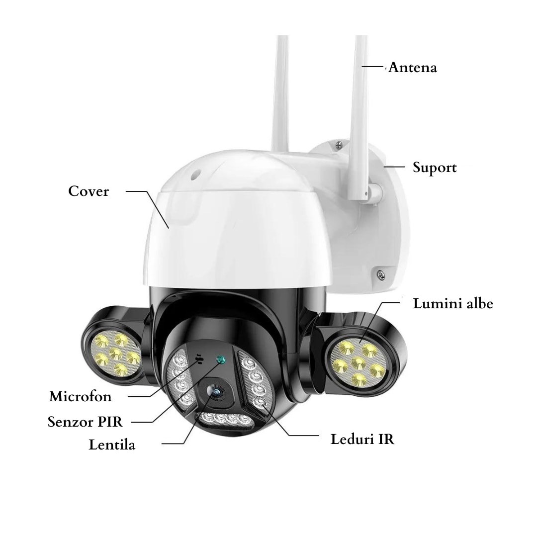 Wifi камера за наблюдение 5 mp 1920P Ultra HD, ротация от приложението ...