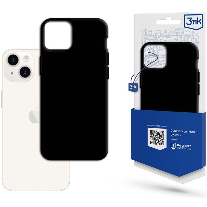 Husa de protectie 3mk Matt Case pentru iPhone 15 Plus, Negru
