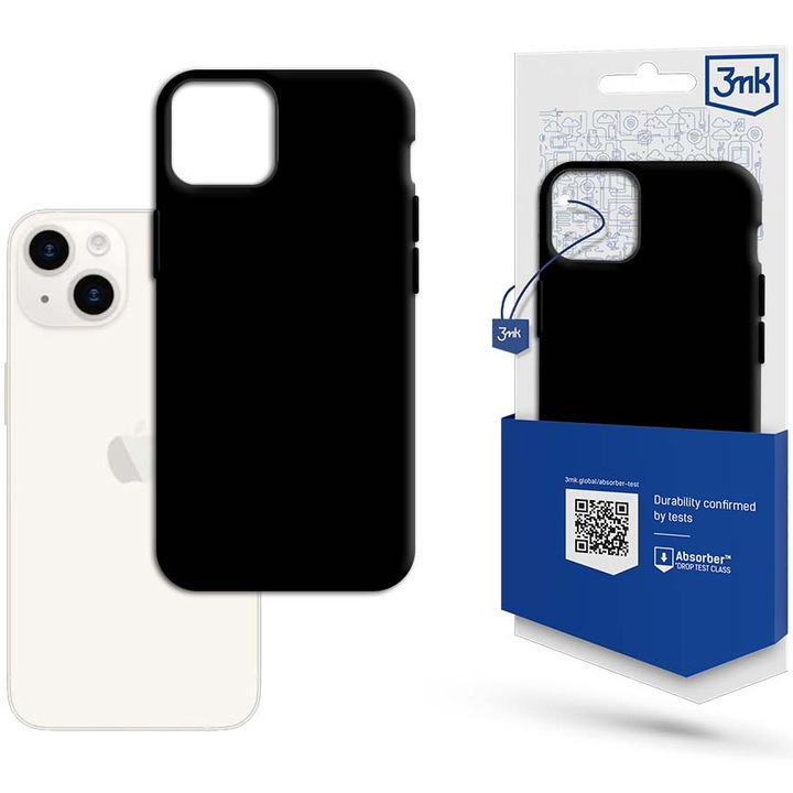 Husa de protectie 3mk Matt Case pentru iPhone 15, Negru