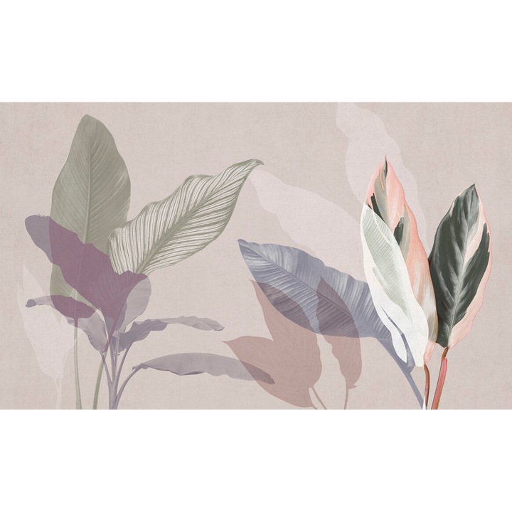 Fototapet fara imbinari H270xL400cm Painted Leafs
