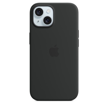 Husa de protectie Apple Silicone Case with MagSafe pentru iPhone 15, Black