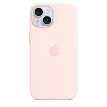 Husa de protectie Apple Silicone Case with MagSafe pentru iPhone 15, Light Pink Husa de protectie Apple Silicone Case with MagSafe pentru iPhone 15, Light Pink