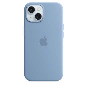 Husa de protectie Apple Silicone Case with MagSafe pentru iPhone 15, Winter Blue Husa de protectie Apple Silicone Case with MagSafe pentru iPhone 15, Winter Blue