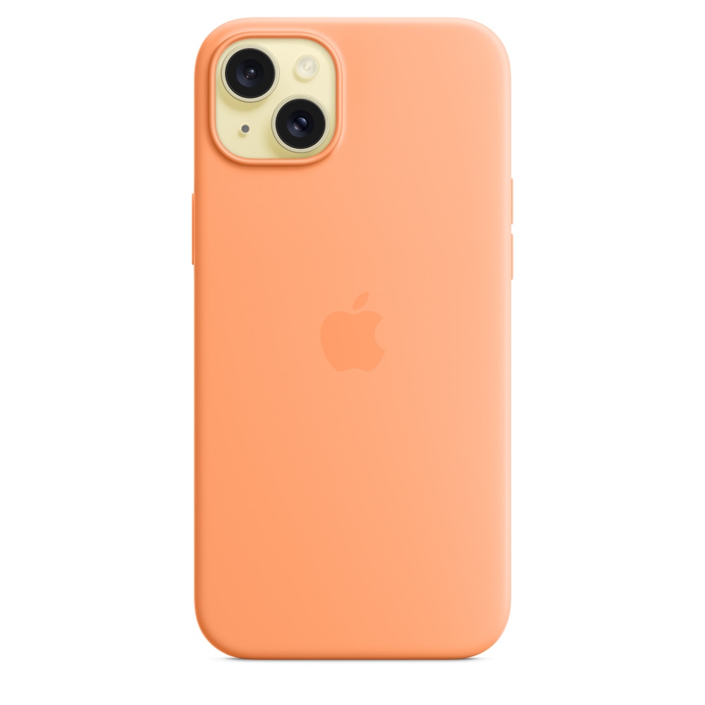 Husa de protectie Apple Silicone Case with MagSafe pentru iPhone 15 Plus, Orange Sorbet