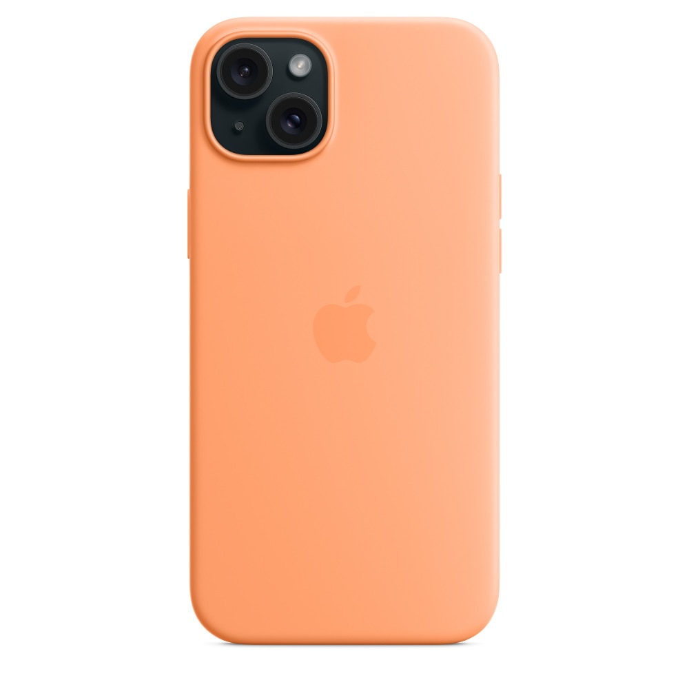 Husa de protectie Apple Silicone Case with MagSafe pentru iPhone 15 Plus, Orange Sorbet