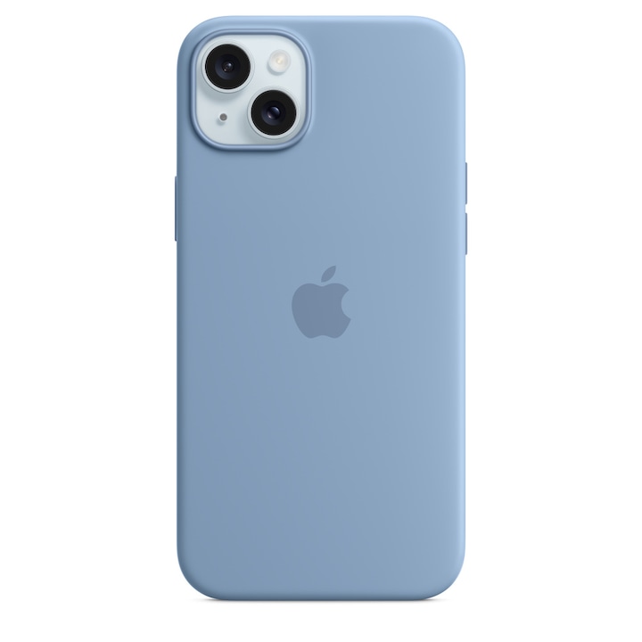 Husa de protectie Apple Silicone Case with MagSafe pentru iPhone 15 Plus, Winter Blue