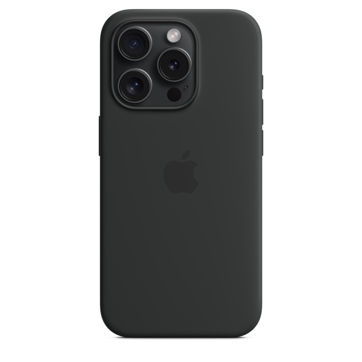 Силиконов Калъф за Apple iPhone 15 Pro Max, Черен