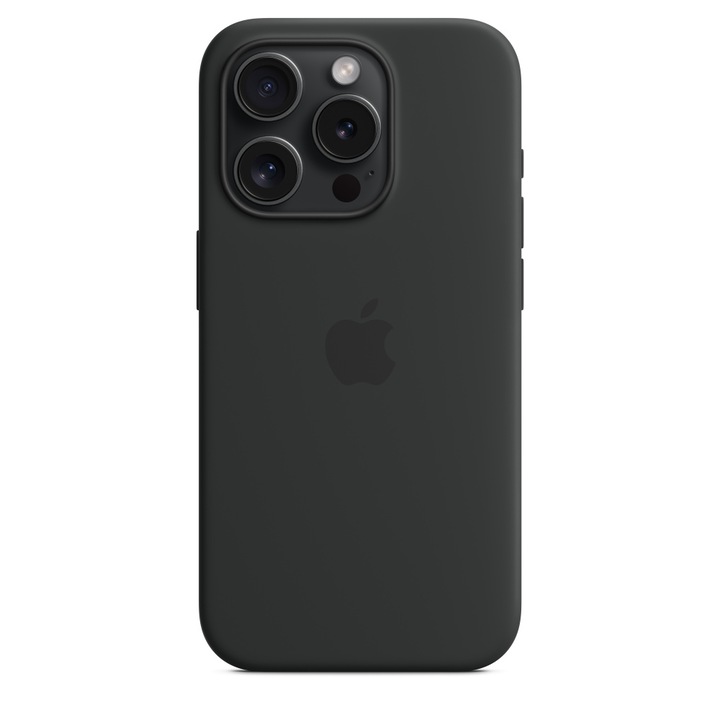 Силиконов Кейс за Apple iPhone 15 Pro, Черен