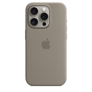 Husa de protectie Apple Silicone Case with MagSafe pentru iPhone 15 Pro, Clay Husa de protectie Apple Silicone Case with MagSafe pentru iPhone 15 Pro, Clay