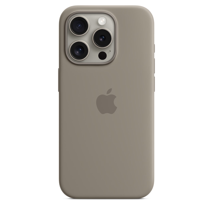 Husa de protectie Apple Silicone Case with MagSafe pentru iPhone 15 Pro, Clay