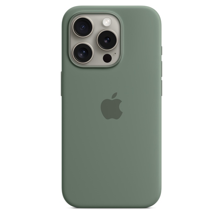 Силиконов Кейс за Apple iPhone 15 Pro, Shockproof, Мастилено зелен