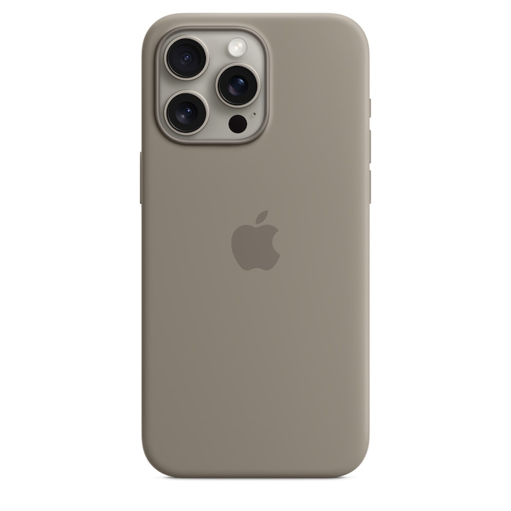 Husa de protectie Apple Silicone Case with MagSafe pentru iPhone 15 Pro Max, Clay