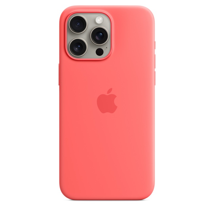 Husa de protectie Apple Silicone Case with MagSafe pentru iPhone 15 Pro Max, Guava