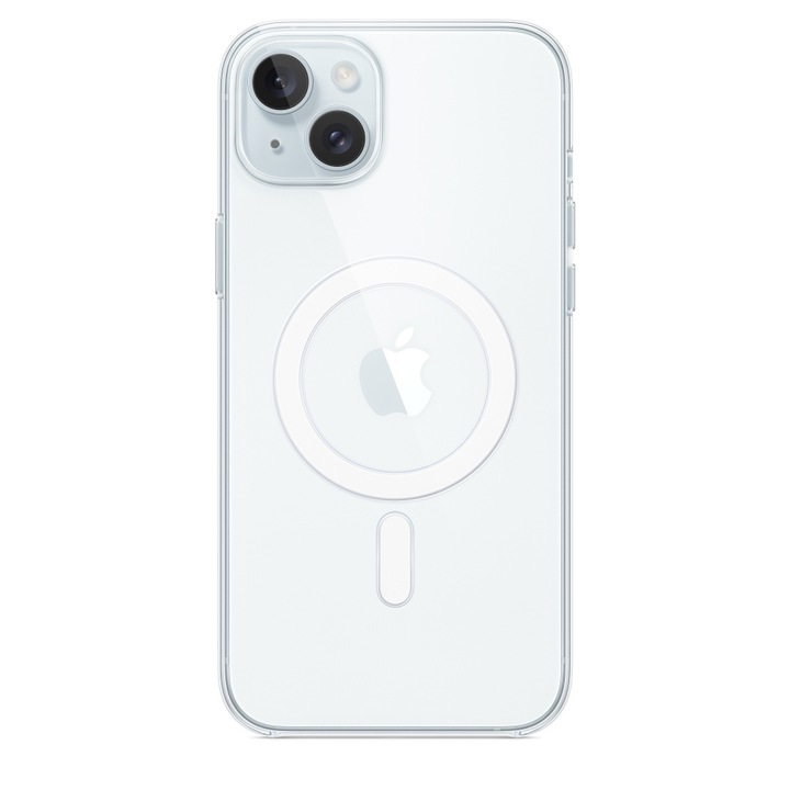 Husa de protectie Apple Clear Case with MagSafe pentru iPhone 15 Plus, Transparent