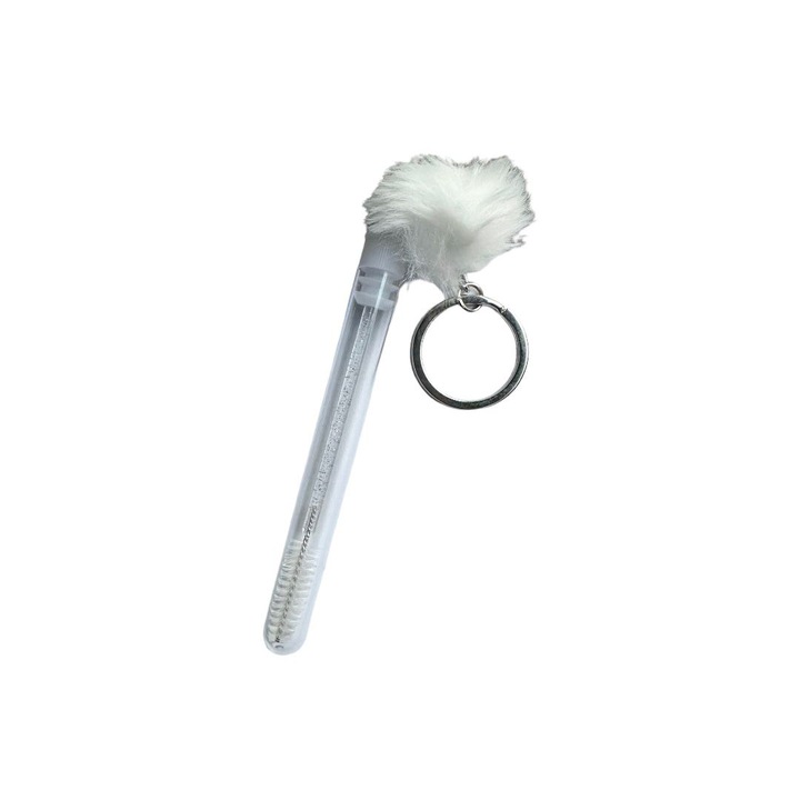 Бутер ключодържател с четка за спирала - Бял