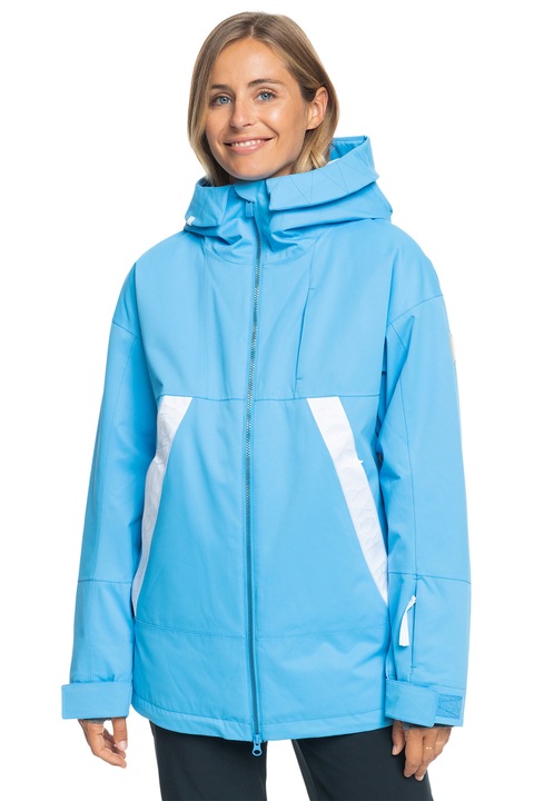 ROXY, Jacheta cu gluga si buzunare, pentru schi, Albastru glaciar