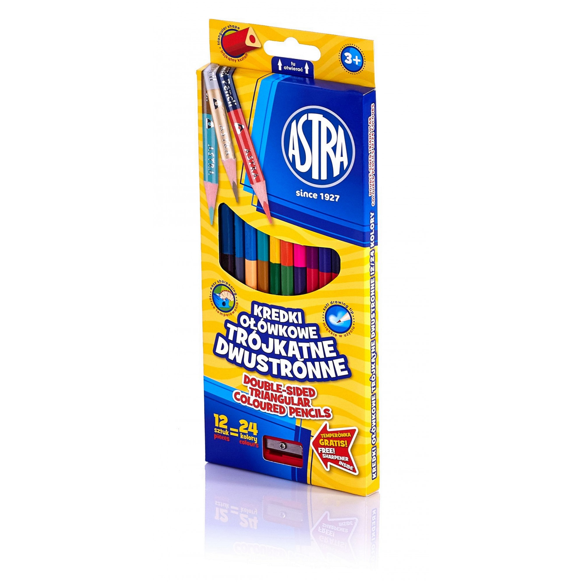 Creioane colorate, 12 buc/set, doua capete