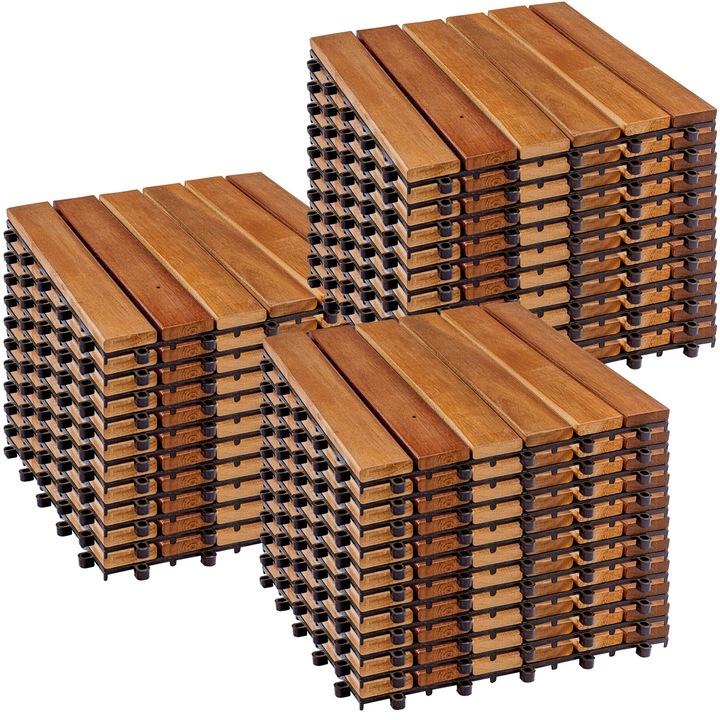 Set de 33 placi de salcam, STILISTA®, FSC 100% din lemn clasic