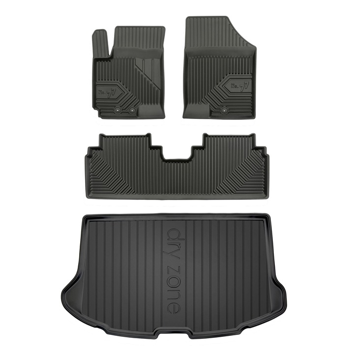 Set 4 covoare auto, Frogum, TPE, Pentru Hyundai ix20, Negru