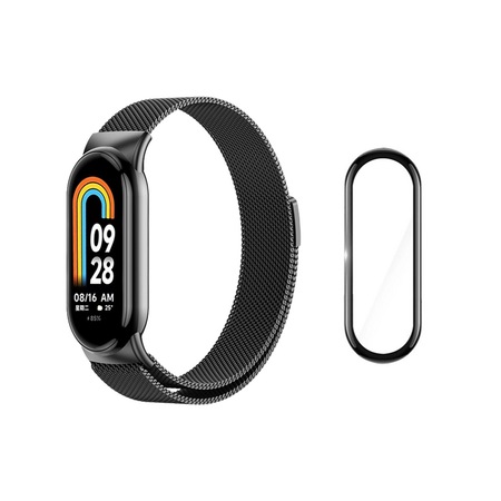 Каишка за фитнес гривна, съвместима с Xiaomi Mi Band 8, Метал, 3D ...