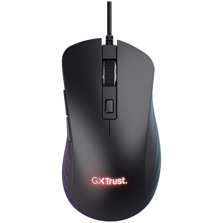 Mишка gaming Trust GXT924 Ybar+, 25 000 DPI, Full RGB, IPS 400, 6 програмируеми бутона, черна