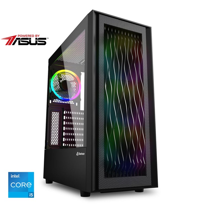 Sistem Desktop PC Gaming Serioux cu procesor Intel® Core™ i5-12400F pana la 4.4 GHz, 32GB DDR4, 1TB SSD M.2, NVIDIA® GeForce RTX™ 4060 8GB GDDR6, No OS