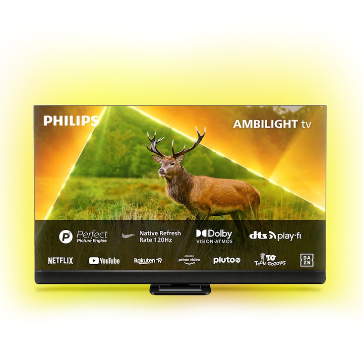 Телевизор Philips AMBILIGHT tv MiniLED 65PML9308, 65" (164 см), Smart TV, 4K Ultra HD, 100hz, Клас F (Модел 2023)