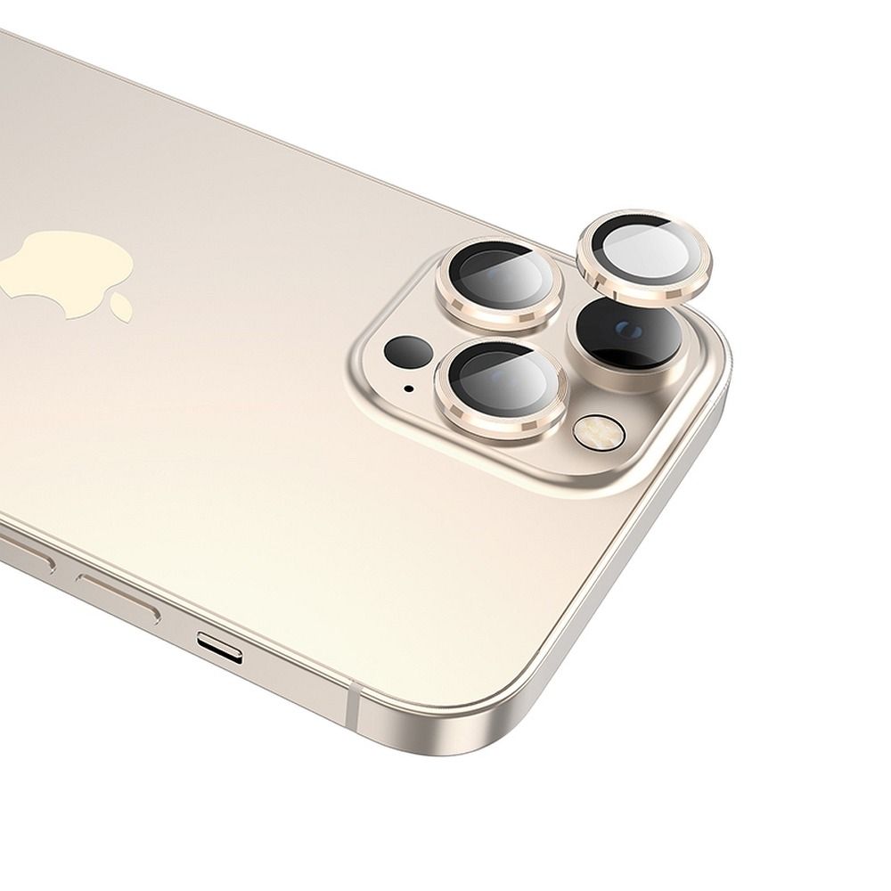 Folie Camera Daden din sticla pentru iPhone 16 Pro/ 16 Pro Max, Full Cover, Protectie Profesionala, Ultra Rezistenta, Calitate Premium, Desert Titanium