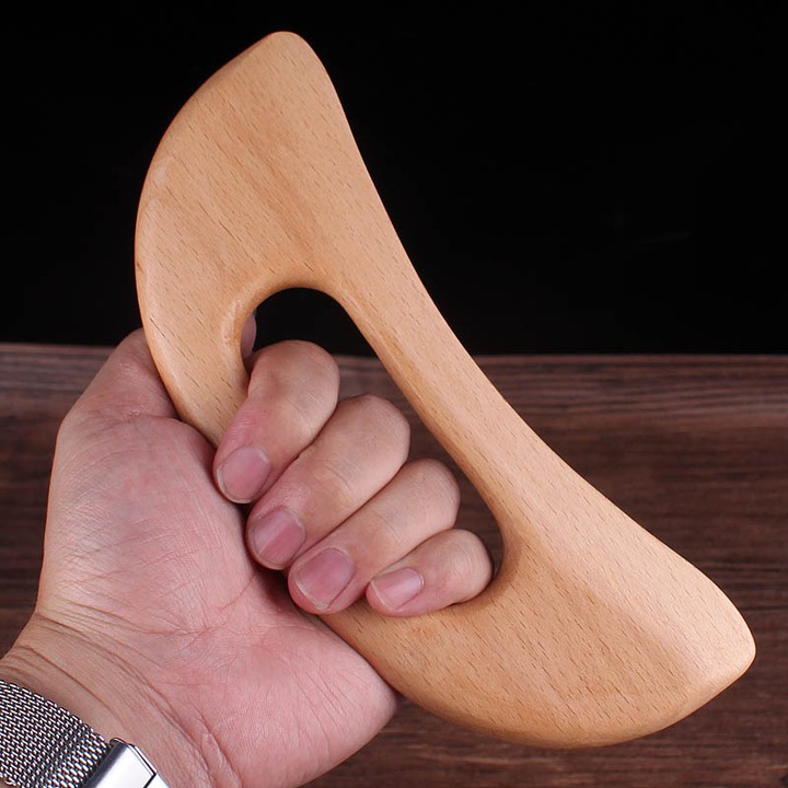 Gua Sha masszázseszköz fa terápiás könyvvel