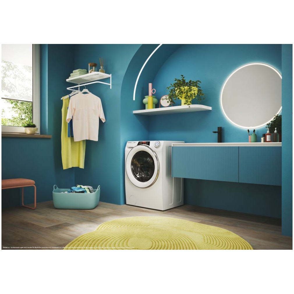 Masina de spalat rufe Candy Rapid'O RO 1486DWMCT/1-S, 8 kg, 1400 RPM, Clasa A, Steam, Motor Speed Drive Inverter, Conectivitate Wi-Fi/hOn app, Quick&Clean Technology, Alb