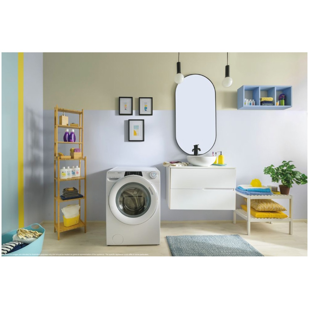 Masina de spalat rufe Candy Rapid'O RO 1486DWMCT/1-S, 8 kg, 1400 RPM, Clasa A, Steam, Motor Speed Drive Inverter, Conectivitate Wi-Fi/hOn app, Quick&Clean Technology, Alb