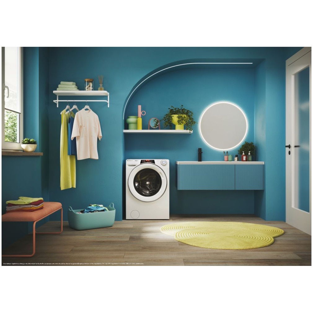 Masina de spalat rufe Candy Rapid'O RO 1486DWMCT/1-S, 8 kg, 1400 RPM, Clasa A, Steam, Motor Speed Drive Inverter, Conectivitate Wi-Fi/hOn app, Quick&Clean Technology, Alb
