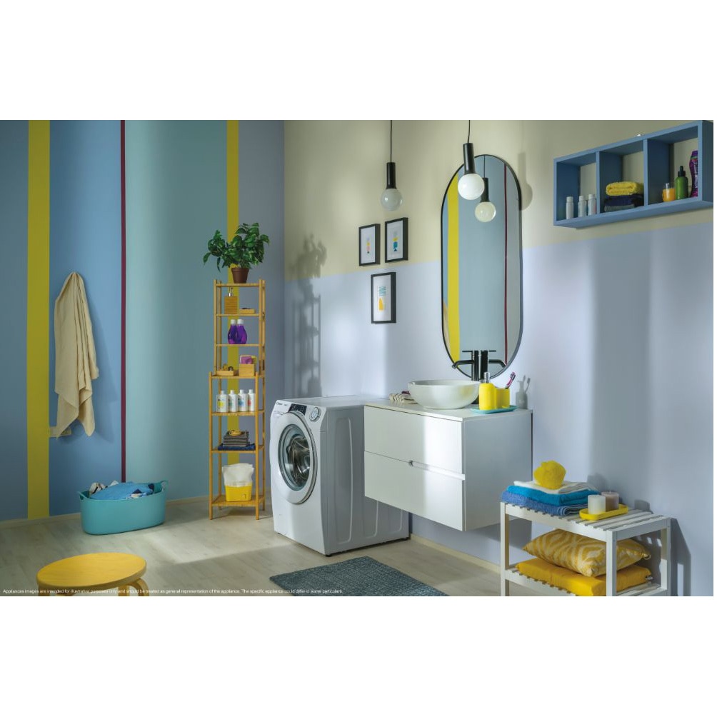 Masina de spalat rufe Candy Rapid'O RO 1486DWMCT/1-S, 8 kg, 1400 RPM, Clasa A, Steam, Motor Speed Drive Inverter, Conectivitate Wi-Fi/hOn app, Quick&Clean Technology, Alb