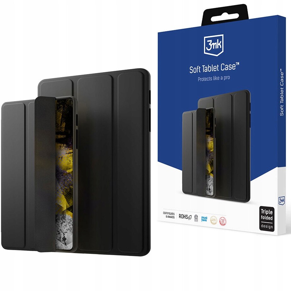 Husa tableta, 3mk, pentru Samsung Galaxy Tab S9 Plus, Policarbonat/Silicon, Negru