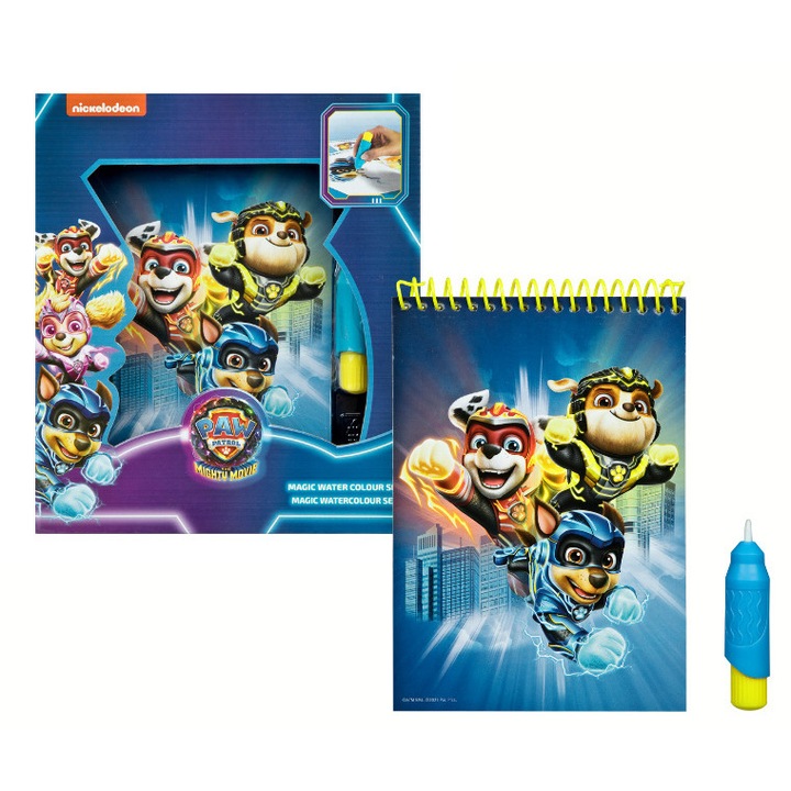 Carte de colorat cu apa magica, Undercover, Paw Patrol, Multicolor