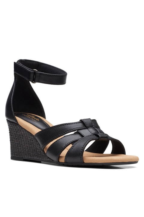 Sandale dama, Clarks, 301784548, Piele naturala, Negru, 37 EU